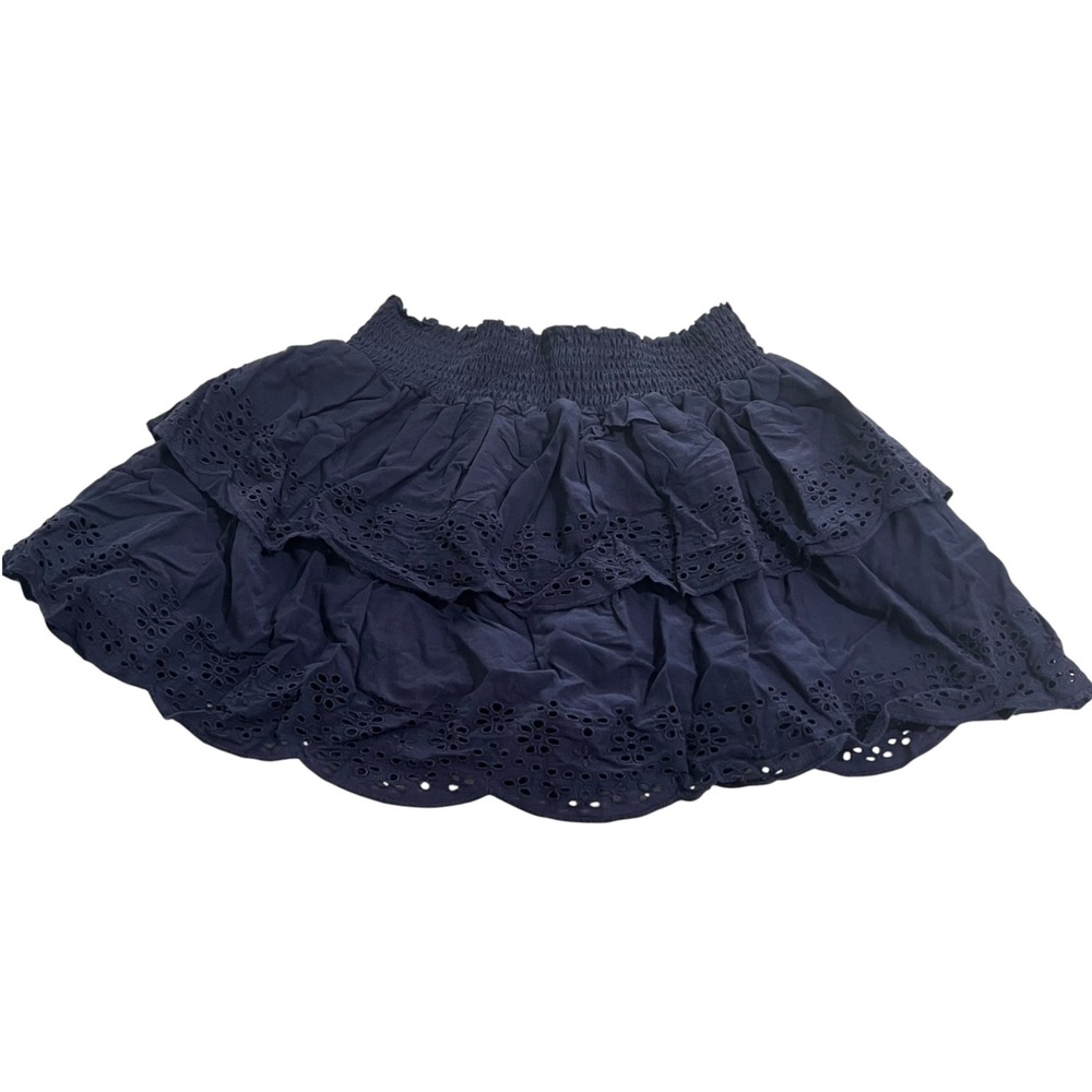 Cotton-On Kids Navy Tiered Eyelet Mini Skirt Girls Size 9-10 New with Tags Fall